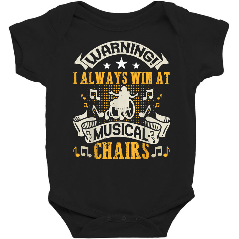 Musical Wheelchair Amputee Handicap Disability Humor T Shirt Baby Bodysuit by shoaibmolleda | Artistshot