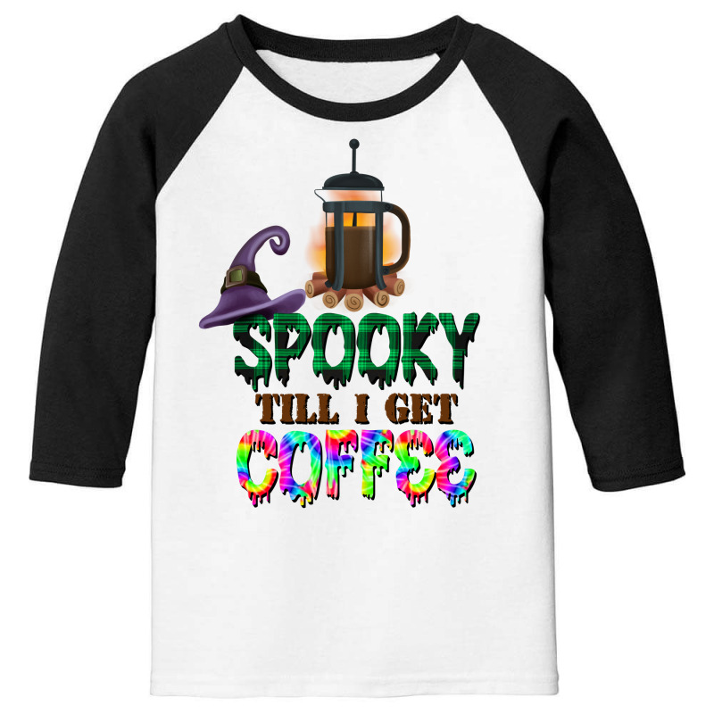 Spooky Till I Get Coffee Youth 3/4 Sleeve by autlu2024 | Artistshot