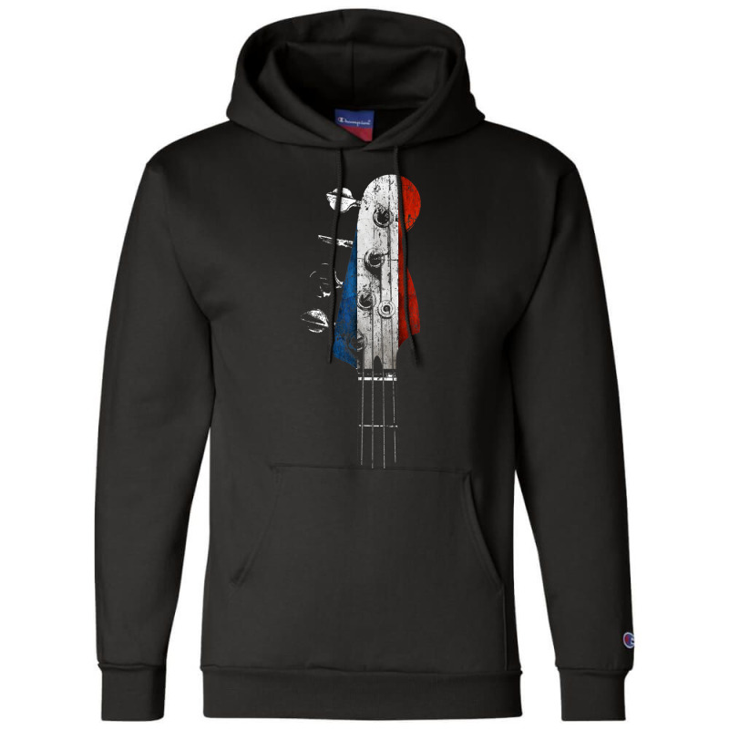 Guitar Bass Guitar Headstock French Flag For Bassist From France Champion Hoodie by urethrapricey | Artistshot