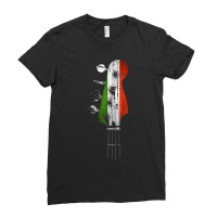 Guitar Bass Guitar Headstock Italian Flag For Bassist Bass Player Ladies Fitted T-shirt | Artistshot