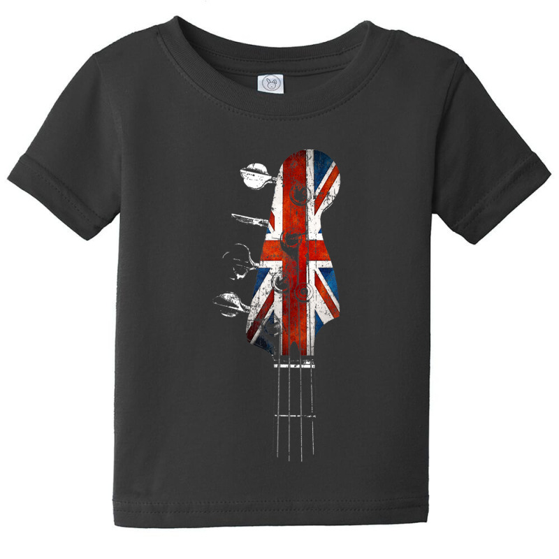 Guitar Bass Guitar Headstock Uk Flag Union Jack For Bassist Baby Tee by urethrapricey | Artistshot