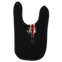 Guitar Bass Guitar Headstock Uk Flag Union Jack For Bassist Baby Bibs | Artistshot