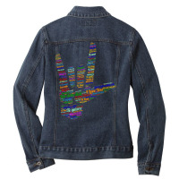 Asl Sign, I Love You In 40 Different Languages, Asl T Shirt Ladies Denim Jacket | Artistshot