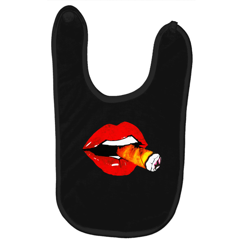 Women Smoke Cuban Cigar Lit Red Lips Smokings Baby Bibs by Agus w | Artistshot