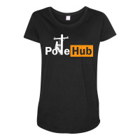 Pole Hub Lineman Line Worker Utility Pole Funny Lineman Fun T Shirt Maternity Scoop Neck T-shirt | Artistshot