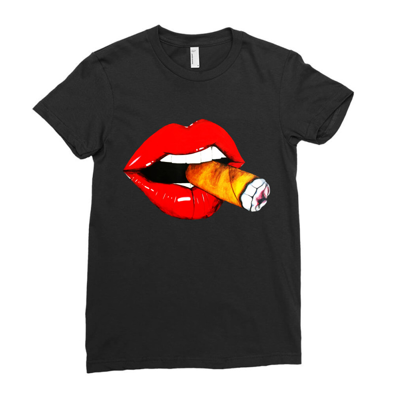 Women Smoke Cuban Cigar Ladies Fitted T-Shirt by Agus w | Artistshot