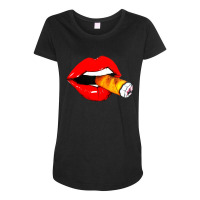 Women Smoke Cuban Cigar Maternity Scoop Neck T-shirt | Artistshot