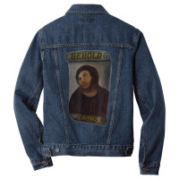 Behold, Jesus Fresco T Shirt Men Denim Jacket | Artistshot