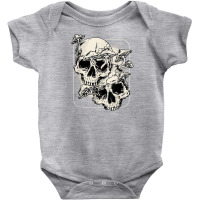 Skull Morel Mushrooms Mycologist Goth Mushroom Art T Shirt Baby Bodysuit | Artistshot