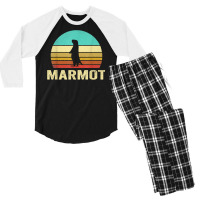 Vintage Marmot Shirt Sunset Men's 3/4 Sleeve Pajama Set | Artistshot