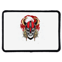 Nordic Mythology Skeleton Head With Viking Helmet T Shirt Rectangle Patch | Artistshot