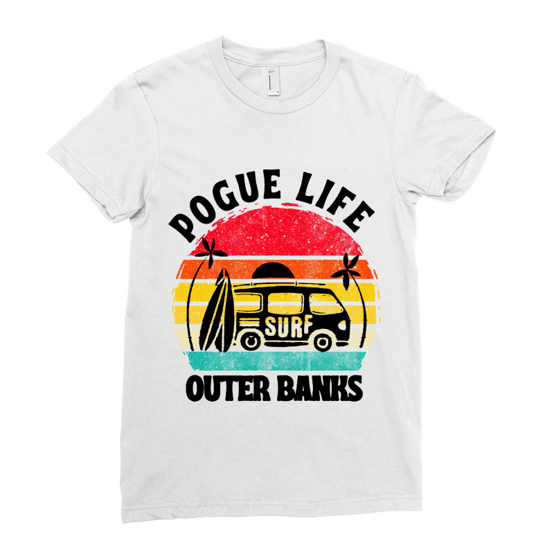 Vintage Art Pogue Life Outer Banks Ladies Fitted T-Shirt by Cool Design | Artistshot