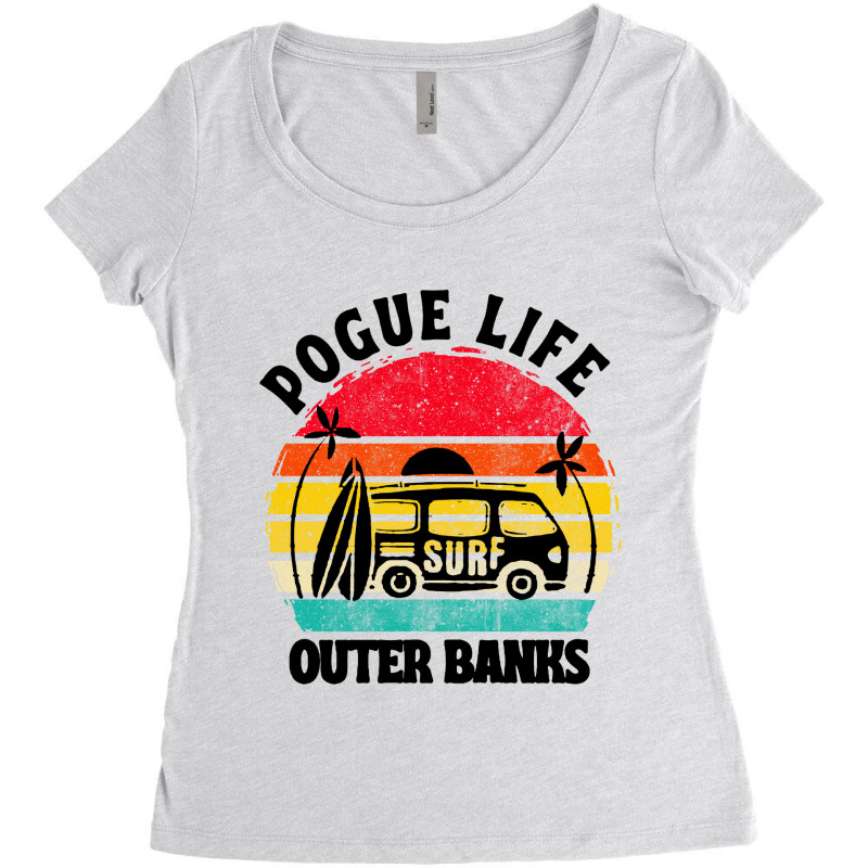 Vintage Art Pogue Life Outer Banks Women's Triblend Scoop T-shirt by Cool Design | Artistshot