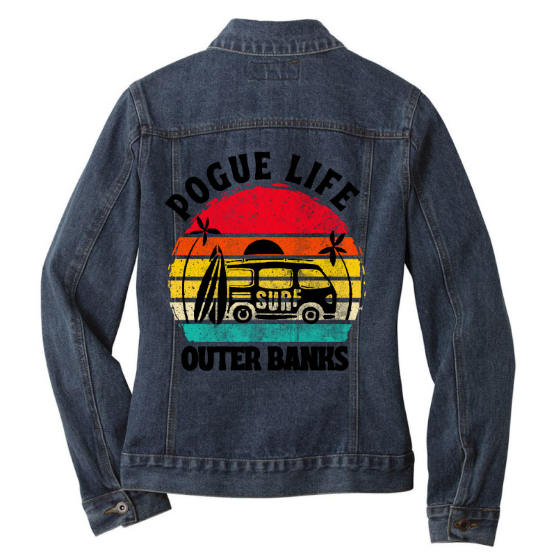 Vintage Art Pogue Life Outer Banks Ladies Denim Jacket by Cool Design | Artistshot