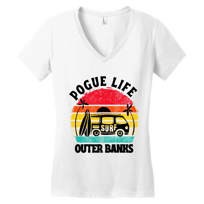 Vintage Art Pogue Life Outer Banks Women's V-Neck T-Shirt by Cool Design | Artistshot