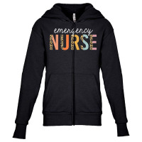 Nurse Emergency Nurse Leopard Print Er Nurse Nursing School Youth Zipper Hoodie | Artistshot