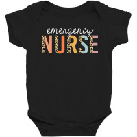 Nurse Emergency Nurse Leopard Print Er Nurse Nursing School Baby Bodysuit | Artistshot