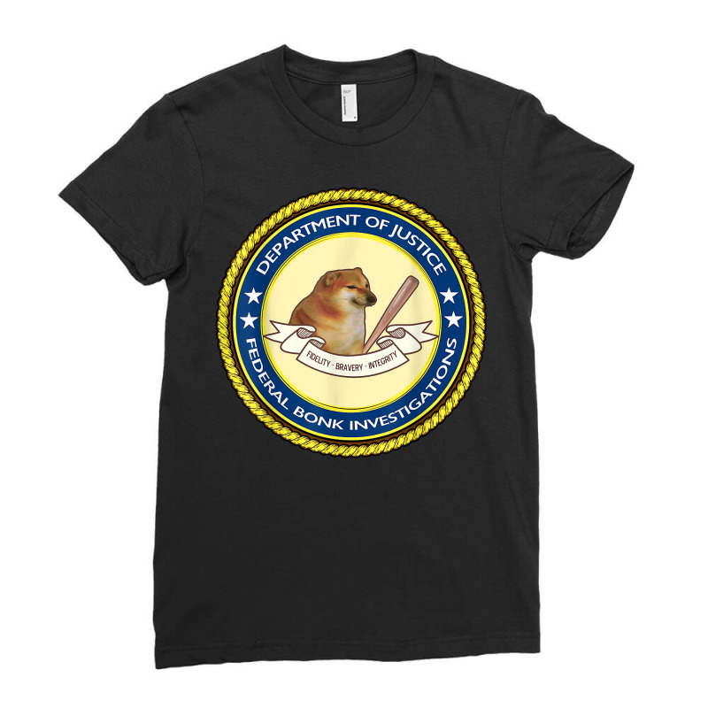 Federal Bonk Investigations   Cheems Doge Meme T Shirt Ladies Fitted T-Shirt by mikidicosmo | Artistshot