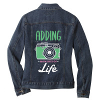 Photographer Adding Moments Of Life Design For A Photograph Photograph Ladies Denim Jacket | Artistshot