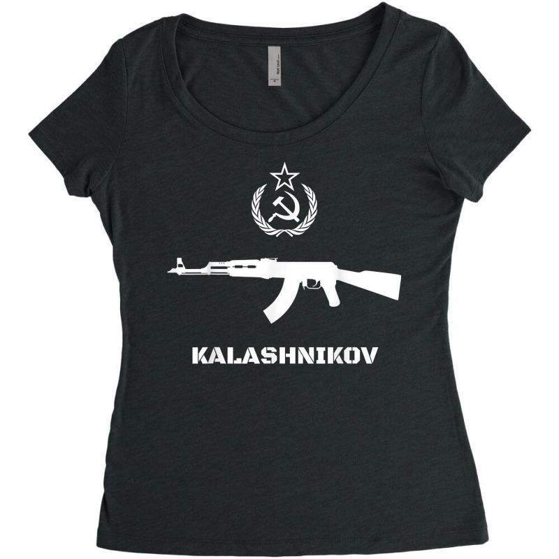 Vintage Soviet Kalashnikov Ak 47 Ussr Russian Gun Rifle T Shirt Women's Triblend Scoop T-shirt by aryanahjerich | Artistshot