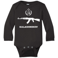 Vintage Soviet Kalashnikov Ak 47 Ussr Russian Gun Rifle T Shirt Long Sleeve Baby Bodysuit | Artistshot