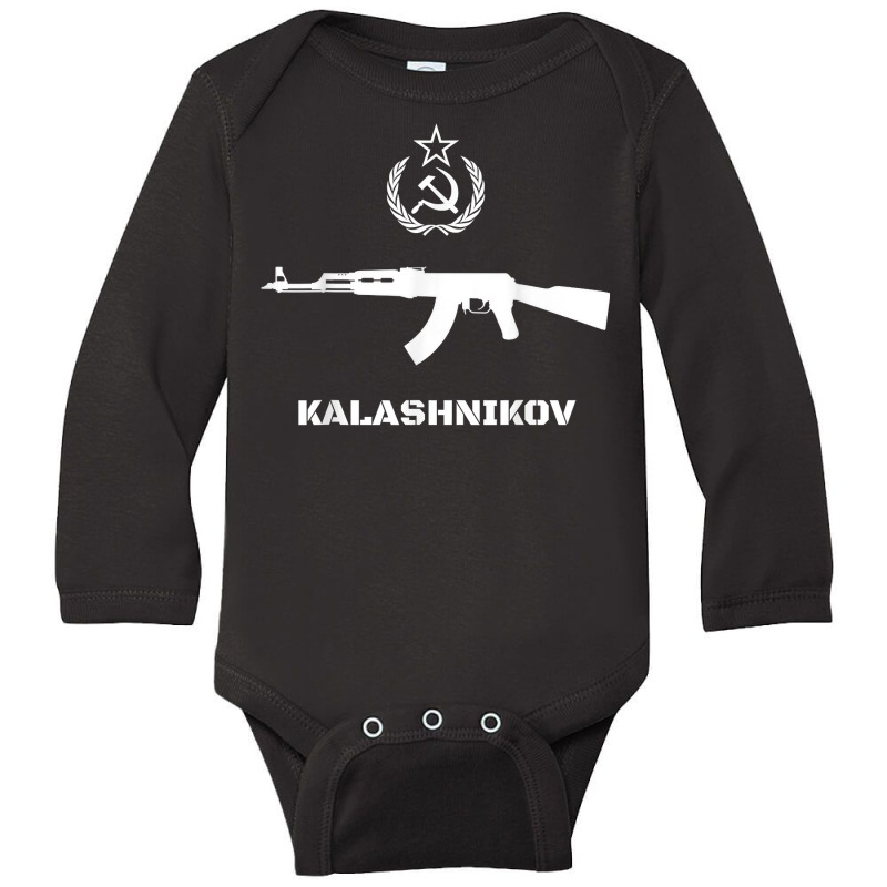 Vintage Soviet Kalashnikov Ak 47 Ussr Russian Gun Rifle T Shirt Long Sleeve Baby Bodysuit by aryanahjerich | Artistshot