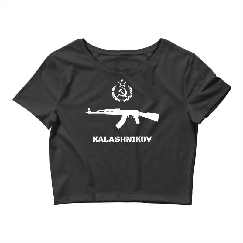 Vintage Soviet Kalashnikov Ak 47 Ussr Russian Gun Rifle T Shirt Crop Top by aryanahjerich | Artistshot