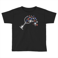 Womens Wine Glass Stars Bling Vintage 4th Of July Bling Rhinestone V N Toddler T-shirt | Artistshot