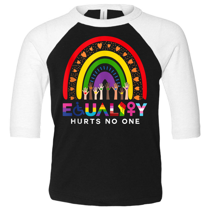 Lgbt Disabled Hand Up Rainbow Equality Hurts No One Tank Top Toddler 3/4 Sleeve Tee by annalyneplacencia | Artistshot