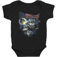 The Mountain Men's Wolfs Lookout Flag American T Shirt Baby Bodysuit | Artistshot