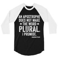 Police English Teacher And Lingui Funny Grammar Police 3/4 Sleeve Shirt | Artistshot