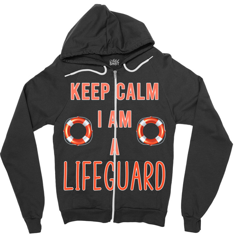 Police Keep Calm I Am A Life Guard Seashore Marine Police Duty Zipper Hoodie | Artistshot