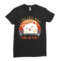 I Like Cats More Than People Cat Lover Ladies Fitted T-shirt | Artistshot