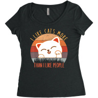 I Like Cats More Than People Cat Lover Women's Triblend Scoop T-shirt | Artistshot