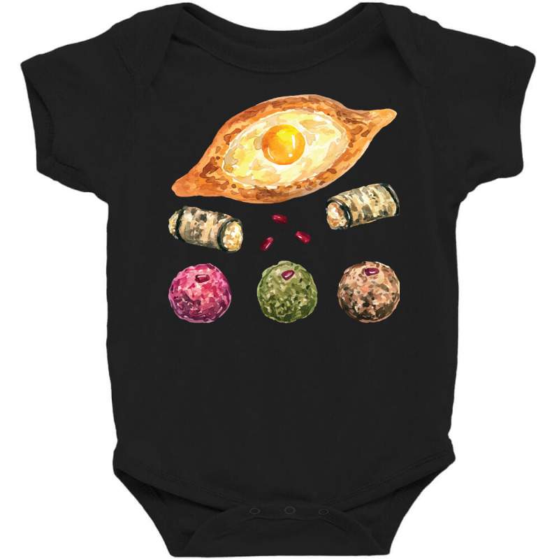 Georgian Cuisine T  Shirt Assorted Georgian Food   Khachapuri, Tolma A Baby Bodysuit by thymeartiste | Artistshot