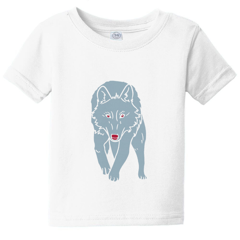 Intimidating Blue Wolf Baby Tee by Gretchen Minnis | Artistshot