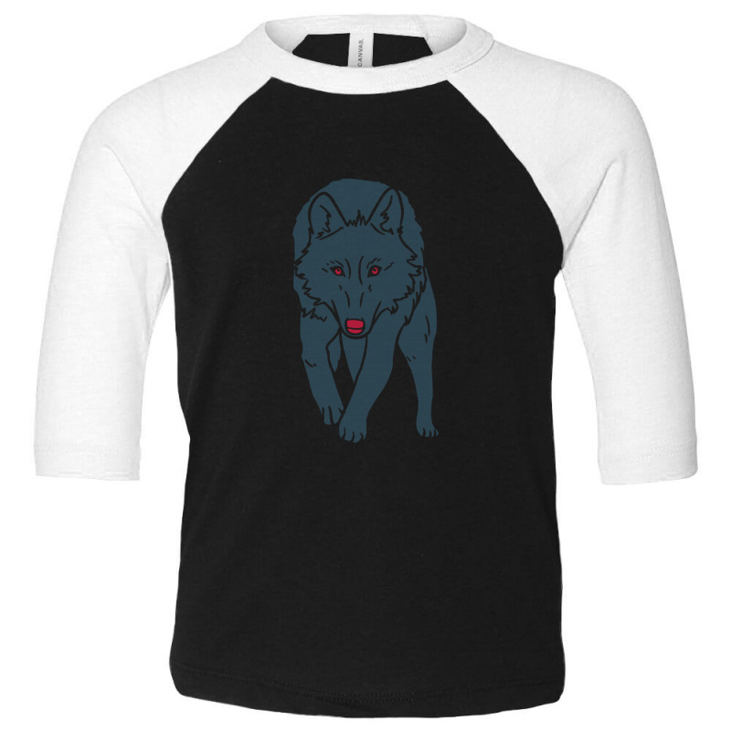 Intimidating Blue Wolf Toddler 3/4 Sleeve Tee by Gretchen Minnis | Artistshot