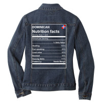 Dominican Nutrition Facts Premium Tshirt Dominican Republic Ladies Denim Jacket | Artistshot