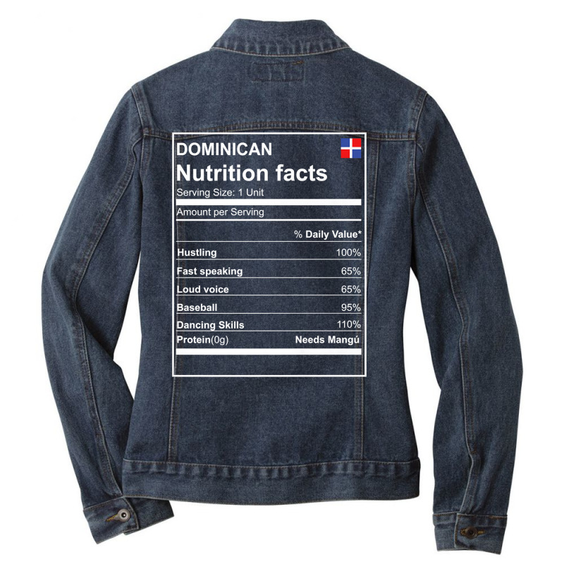 Dominican Nutrition Facts Premium Tshirt Dominican Republic Ladies Denim Jacket by nycerecoverdell | Artistshot