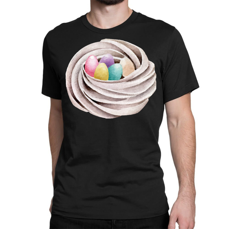 Handrawn Easter Themed Food T  Shirt Meringue Cookie Nest With Colorfu Classic T-shirt by thymeartiste | Artistshot