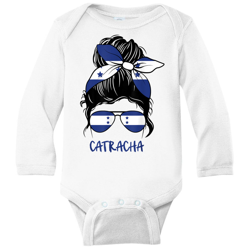 Soy Catracha For Hondurans Honduras Flag Girl T Shirt Long Sleeve Baby Bodysuit by adrienskradski | Artistshot