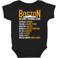 Wicked Smaht Boston Accent Translator Bostonians Gifts Shirt Baby Bodysuit | Artistshot