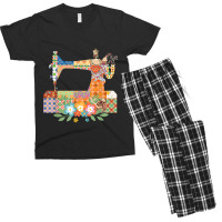 Quilting Floral Sewing Machine Seamstress Quilting Dressmaker Men's T-shirt Pajama Set | Artistshot