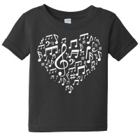 Heart Shape Musical Notes Music Lovers Gifts Valentines Day T Shirt Baby Tee | Artistshot