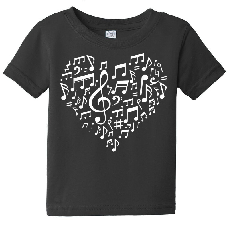 Heart Shape Musical Notes Music Lovers Gifts Valentines Day T Shirt Baby Tee by nayarilorenzi | Artistshot