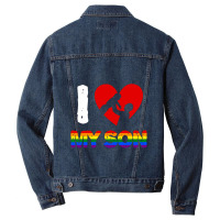 I Love My Son Father And Son For Dark Men Denim Jacket | Artistshot