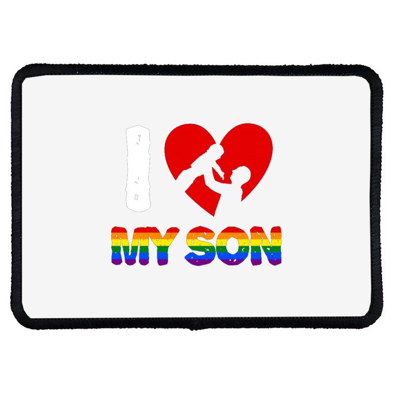 I Love My Son Father And Son For Dark Rectangle Patch | Artistshot