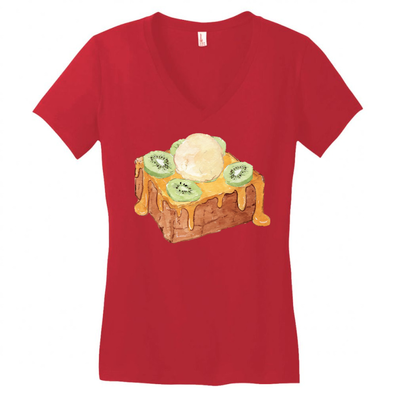 Brick Toast Bread Lover T  Shirt Honey Bread Brick Toast Topped With K Women's V-Neck T-Shirt by pintailracehorse | Artistshot