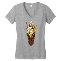 Bubble Waffle Ice Cream T  Shirt Egg Bubble Chocolate Waffle Vanilla I Women's V-neck T-shirt | Artistshot