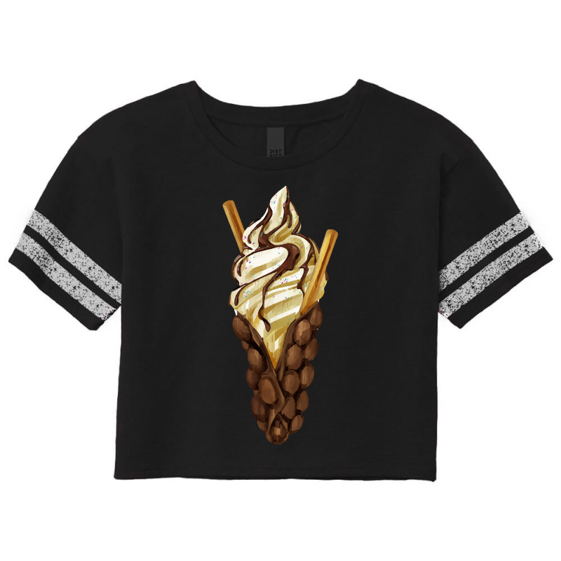 Bubble Waffle Ice Cream T  Shirt Egg Bubble Chocolate Waffle Vanilla I Scorecard Crop Tee by pintailracehorse | Artistshot